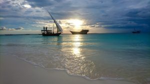 Por do sol da ilha de Zanzibar