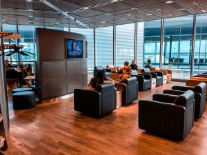 Sala VIP classe executiva Lufthansa no aeroporto de Frankfurt